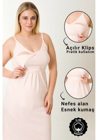 Resim Parlingerie Hamile Lohusa Geceliği İp Askılı Somon 