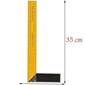 Resim Badem10 Alüminyum L Gönye Sarı Gönye Cetvel Kaynak Kaynakçı Marangoz Gönyesi 350 mm 