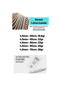 Resim 4,5mm Gurmet Model 925 Ayar Gümüş Erkek Kadın Kolye Zincir 
