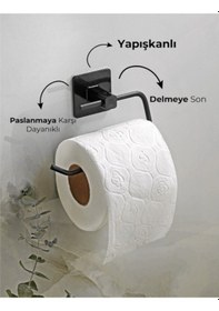 Resim Metal Siyah Tuvalet Kağıtlığı Renkli 