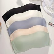 Resim 5 adet Kadın Strapless Push-Up Sütyen Seti - Kablosuz, Çıkarılamayan Pedler, Zarif Düz Renk Seçenekleri (Siyah, Bej, Hafif Mavi, Mint Yeşil, Koyu Gri) Günlük ve Resmi Giyim için, Günlük İç Çamaşırı | Zarif Sütyen Seti | Çıkarılamayan Pedler 