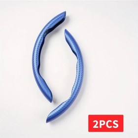 Resim Chuangyinshop Evrensel Kaymaz Karbon Fiber Direksiyon Kılıfı İle Arabanızın Görünümünü Mavi Rengiyle Yükseltin Mavi 