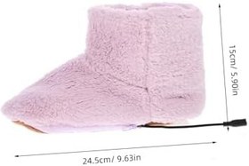 Resim NOLITOY 1çift Usb Şarjlı Isıtmalı Ayakkabılar Kış İçin Yumuşak Elektrikli Isıtıcı Terlikler Soğuk Havalarda Ayaklarınızı Sıcak Tutun Konforlu Peluş Tasarım Anti-kayma 