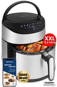 Resim Goldmaster Foodfry Özel Tasarım Tutma Kolu Taşınabilir 2000W Inox Dokunmatik Airfryer Yağsız Sıcak Hava Fritözü 