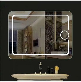 Resim Brat 60x80 Mercekli Buğu Çözücülü Dokunmatik Led Ayna Şeffaf 