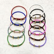 Resim Günlük ve Tatil Kullanımı için Ayarlanabilir 3mm Paslanmaz Çelik Bilezik, 8 Şekilli Toka - 18K Altın Kaplama & Çok Renkli Örgülü Kordonlu, Kadınlar İçin Dayanıklı Minimalist Takı Hediyesi 