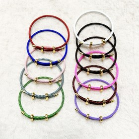 Resim Günlük ve Tatil Kullanımı için Ayarlanabilir 3mm Paslanmaz Çelik Bilezik, 8 Şekilli Toka - 18K Altın Kaplama & Çok Renkli Örgülü Kordonlu, Kadınlar İçin Dayanıklı Minimalist Takı Hediyesi 