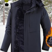 Resim Erkek Ağır Hizmet Tipi Termal Kışlık Mont, Tam Fermuarlı, Kapüşonlu Yaka ve Çok Cepli - Kayak, Yürüyüş, Kamp için Kalın Yalıtımlı Mont - Makinede Yıkanabilir Polyester Dış Giyim () - Erkekler için İdeal Hediye, Kayak Ekipmanları, Outdoor Sporları 