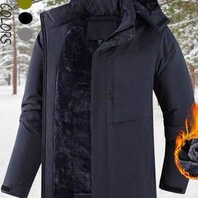Resim Erkek Ağır Hizmet Tipi Termal Kışlık Mont, Tam Fermuarlı, Kapüşonlu Yaka ve Çok Cepli - Kayak, Yürüyüş, Kamp için Kalın Yalıtımlı Mont - Makinede Yıkanabilir Polyester Dış Giyim () - Erkekler için İdeal Hediye, Kayak Ekipmanları, Outdoor Sporları 