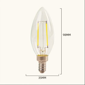 Resim Tek-İş E14 Duy C35 Rustik LED Ampul 4W Filament Mum Ampul 440 Lümen Sıcak Beyaz 