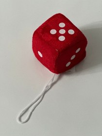 Resim 2 Adet Kırmızı Zar Ayna Süsü Küp Zar Peluş Dekor Aksesur 