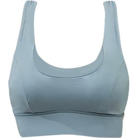 Resim Suntek Kadın Spor Sutyen Kırpma Üst Yelek Shapewear Streç Sütyen Mavi M Mavi 