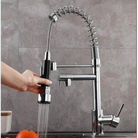 Resim Hms Spiralli Çift Başlı Endüstriyel Mutfak Evye Bataryası 