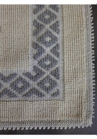 Resim Soffy Doğal Pamuklu Gri & Krem Ayak Paspası Ayak Havlusu 50x70 Cm gri 