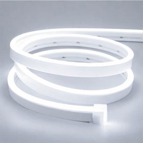 Resim Neon Şerit Led 12v Volt Esnek Silikonlu Aydınlatma 10mt- Beyaz 