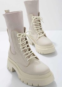 Resim Bambi Mat Bej Kadin Bot & Bootie K02813030309 