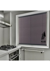 Resim Plise Dekor Antrasit Gri Plise Perde - Cam Balkon Perdesi Yapıştırma Profilli 