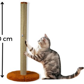 Resim PUGALO 80 Cm Tırmalama Tahtası Silindir Taban Uzun Catnipli Tırmalama Tahtası Turuncu 