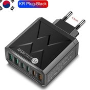 Resim Usb C Şarj Yüksek Hızlı Hızlı Şarj Muti 6 Limanlar 55w Tipi C Pd Hızlı Şarj Black Kr Plug ' Beyaz 