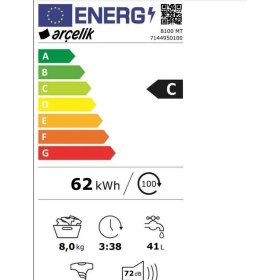 Resim Arçelik 8100 mt 1000 Devir 8 kg Çamaşır Makinesi 