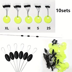 Resim 60 Adet/10 Grup Kauçuk Uzay Fasulyesi, Deniz Karpuz Uçlu Balıkçılık Oval Durdurucu, Balıkçılık Yüzdürücü Bobber Durdurucu 