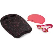 Resim Actifoam 3'lü Çocuk Yüzme Seti Yüzme Tahtası+havuz Bonesi+yüzücü Gözlüğü Pembe 