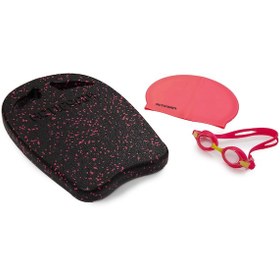 Resim Actifoam 3'lü Çocuk Yüzme Seti Yüzme Tahtası+havuz Bonesi+yüzücü Gözlüğü Pembe 