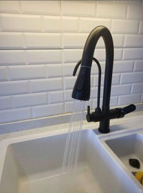 Resim Boheme Fleko Arıtmalı Spiralli Eviye Bataryası Siyah 