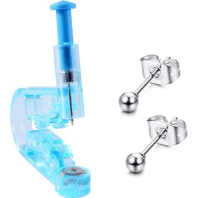 Resim 3 Parça Piercing Tabancası ve Çelik Küpe Seti, Güvenli Piercing Aleti CZ Piercing Tabancası Seti 