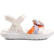 Resim Ayakmod Şng 8010-f Beyaz-turuncu Kız Çocuk Sandalet 001 