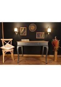 Resim Wooding-Mobilya Wooding 120 Cm Çekmeceli Masif Antrasit Naturel Çalışma Masası 