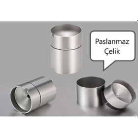Resim Dekoratif Paslanmaz Çelik Küllük 9cm 