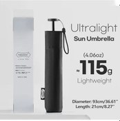 Resim Elmpaly Siyah 111g Karbon Fiber Katlanır Uv Koruma Rüzgar Geçirmez Seyahat Şemsiyesi 
