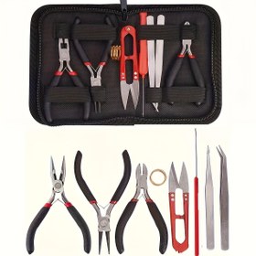 Resim 8 Parça DIY Takı Yapım Seti, Pense, Makas, Cımbız & Atlama Halkası Açacağı - El İşi ve Tamirler için İdeal, El Yapımı, Pratik 