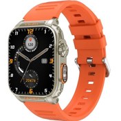 Resim Geeroyoo JZR-GY P5 1.91'' Hd Spor El Fenerli Metal Ta Sarım Arama Desteği Kalp Atışı Ve Gümüş Turuncu Akıllı Saat (İthalatçı Garantili) 