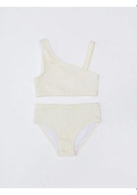Resim Deep Beach Dokulu Kumaş Kız Çocuk Bikini Takım Bej 