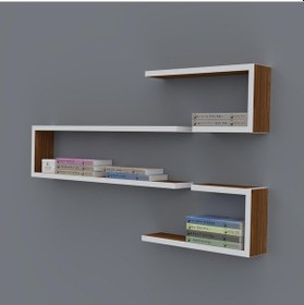 Resim Kenzlife kitaplık nevres 060*100*20 cvz duvar rafı 