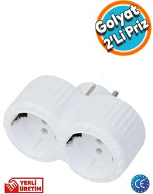Resim NZB Golyat Topraklı Çoklu Grup 2 Li Priz Çoğaltma İkili Fiş Piriz 