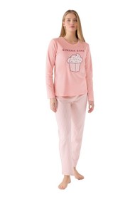 Resim Rolypoly Kadın Pembe Uzun Kol Pijama Takım Rp3479-s Açık Pembe 