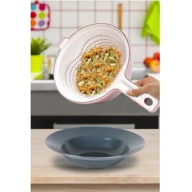 Resim Hereveoyuncak Beyaz 2 Adet 8 Bölmeli Tencere Kapak Rafı Simple Tabaklık + Çok Amaçlı Katlı Süzgeç - 2li Set D4Y9Q4 