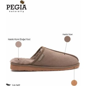 Resim Pegia Hakiki Kürklü Erkek Ev Terliği 111030 