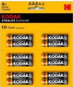 Resim Kodak Xtralife 12 Adet Alkalin Ince Pil Siyah Mn2400 Kodakaaa12 