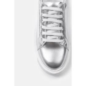 Resim Nilufarr Julia Gümüş Hakiki Deri Kadın Sneaker 