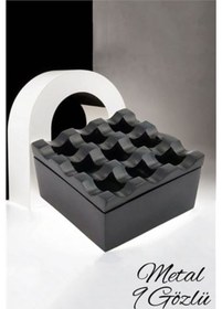 Resim Hsnet Rexite Siyah Metal 9 Gözlü Kül Tablası - Ne0001-01w641 