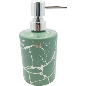 Resim Çukurova Avm Cam Sabunluk Yeşil-Gumus Desen 450 ml 