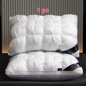 Resim 1 Adet Lüks 5 Yıldızlı Otel Kalitesinde Yastık, 600g Ağırlık, 48.26x73.66 cm - Derin Uyku Boyun Desteği, Tüm Mevsimler İçin Çökmez Yüksek Yastık Çekirdeği, Beyaz Saten Kaplama, Uyku için Yastıklar 