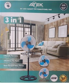 Resim ATEK Sanayii Tipi Vantilatör 3 Kanatlı Sanayii Tipi Vantilatör Fan 