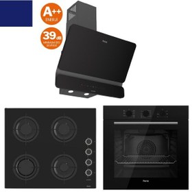 Resim Ferre Silenart Yeni Seri QBL62CS + CS205-FA + D080 - SA Ultra Sessiz Siyah Ankastre Set 