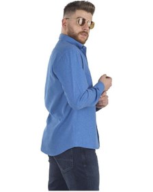 Resim Gallini World Minimalist Uzun Kol Erkek Gömleği - Günlük & İş Mavi 