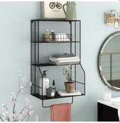 Resim Metal Havluluk Banyo & Mutfak Duvar Rafı Wd-218 Siyah 
